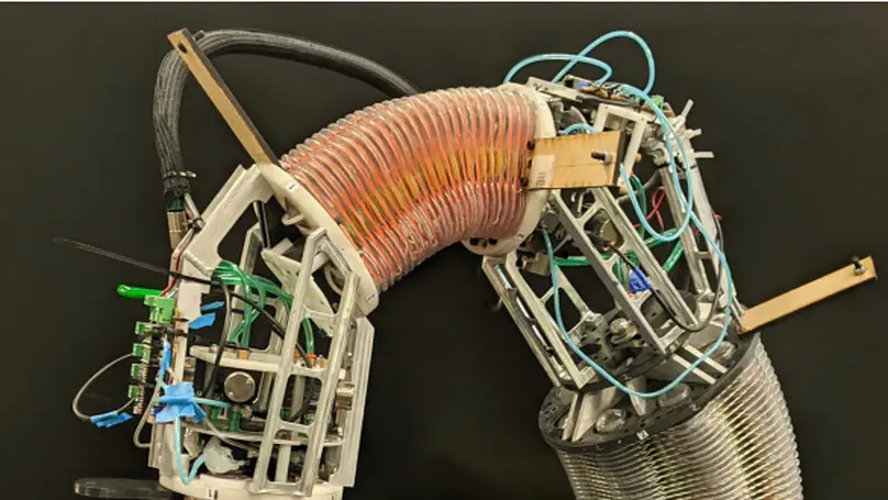 Learning Dynamic Tasks on a Large-scale Soft Robot in a Handful of Trials